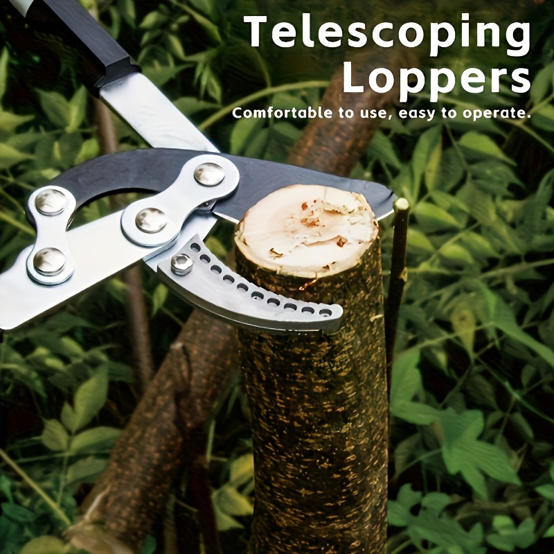 Tijeras de poda telescópicas clásicas con hoja de acero al carbono, antideslizantes y ambidiestras