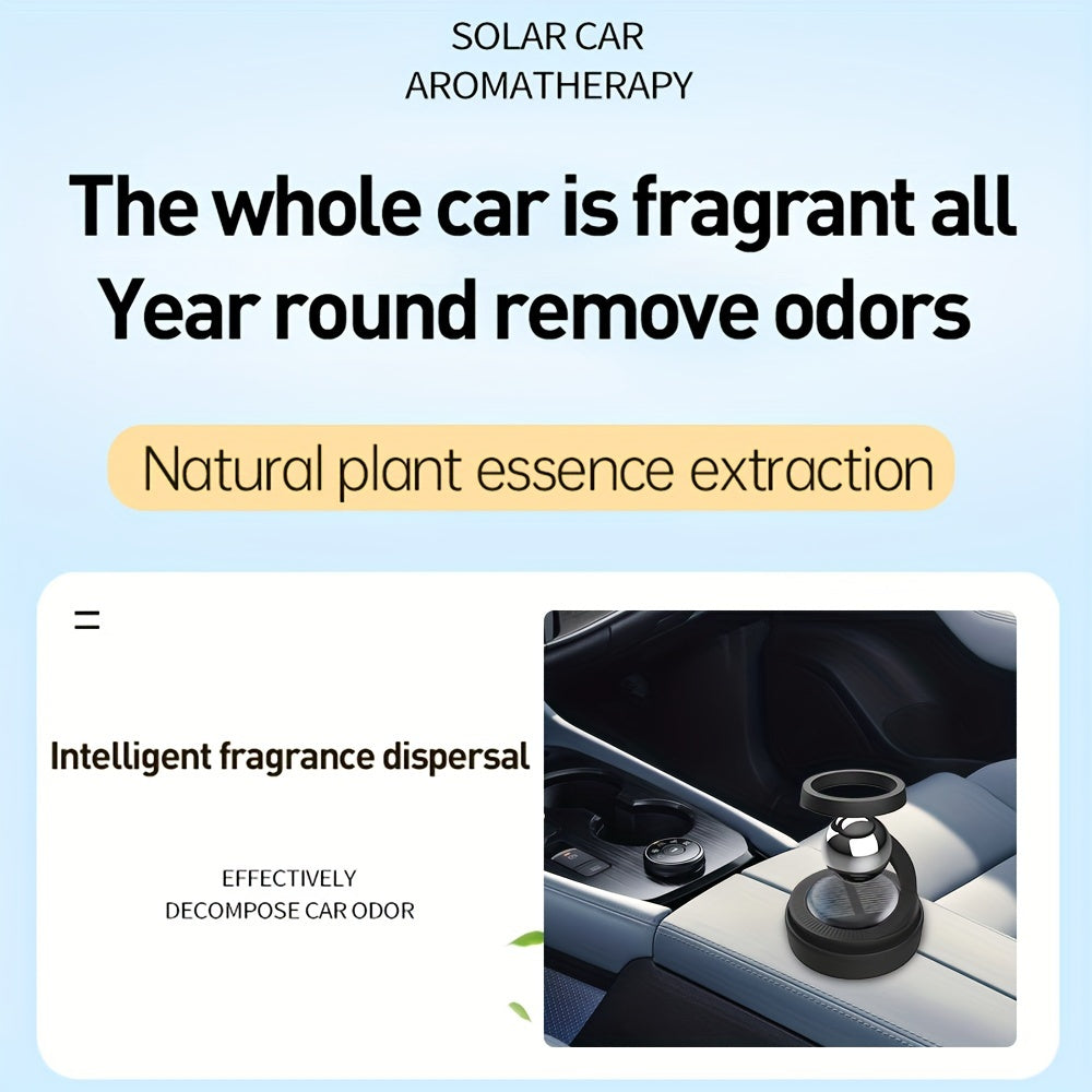 Solar-Powered Car Aromatherapy Diffuser Rotates Long-Lasting Fragrance Interior Accessory