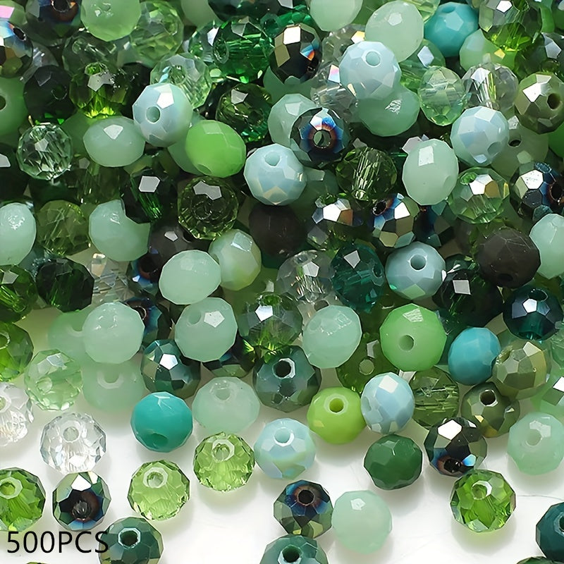 500 Pieces Imitation Crystal Glass Beads 4mm Faceted Round Spacer Jewelry Making