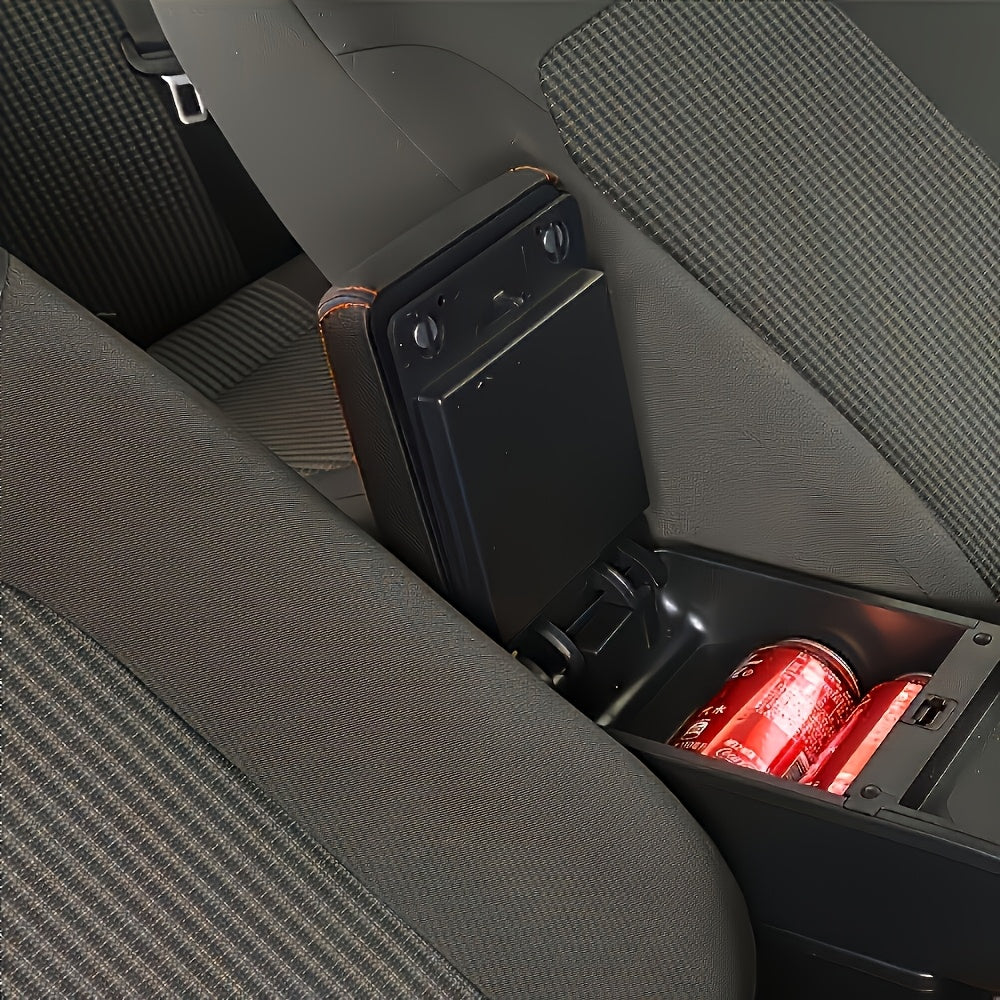 Universal Car Interior Armrest Box Storage Console with Cups and Phone Slot