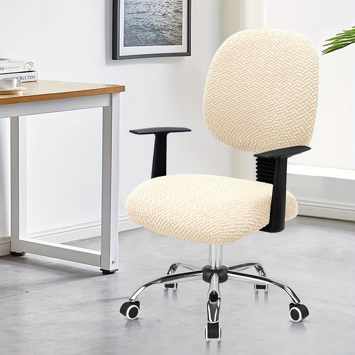 2-Piece Office Chair Slipcover Set for Living Room and Home Office Protection
