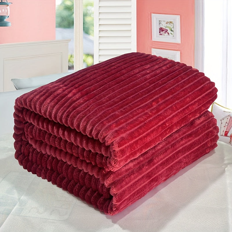 Solid Color Milk Velvet Blanket with Pillowcase for Couch and Bedroom