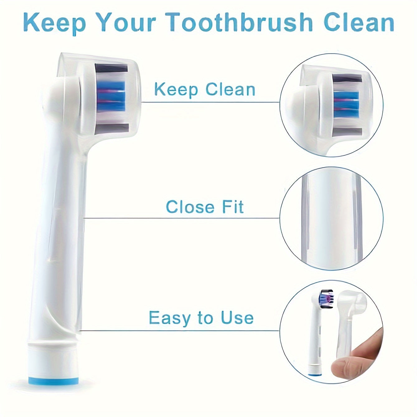 4 dona qayta ishlatiladigan tish cho'tkasi boshlarini yopadigan sayohat qutisi changdan himoya qiluvchi