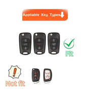 Car Key Shell Cover with Keychain TPU Remote Protector for Honda Kia Models