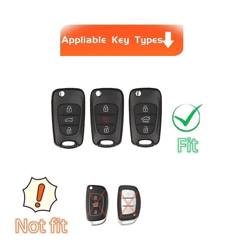Car Key Shell Cover with Keychain TPU Remote Protector for Honda Kia Models