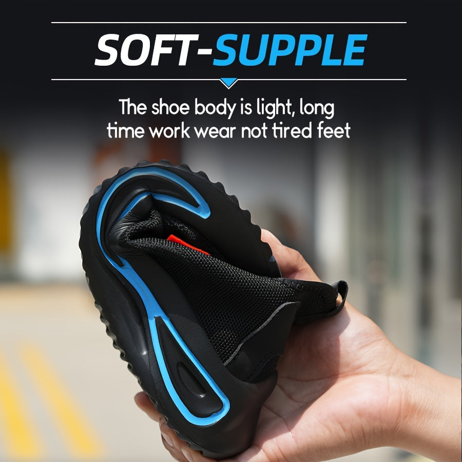 Men's Summer Safety Shoes Puncture Resistant Steel Toe Lightweight Breathable Work Shoes