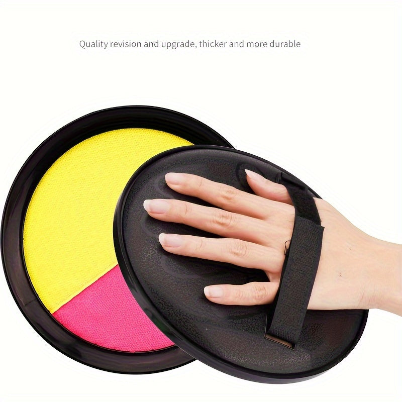 Kids Sticky Ball Set with 19cm Mixed Color Plastic Fly Disc and Suction Cup for Throw and Catch Game