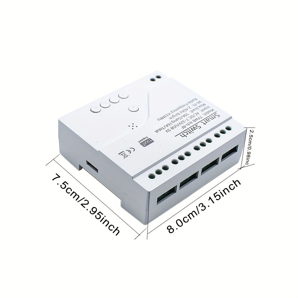 Smart WiFi Switch 4-Channel Compatible with Alexa Google Home RF Remote Control Tuya App