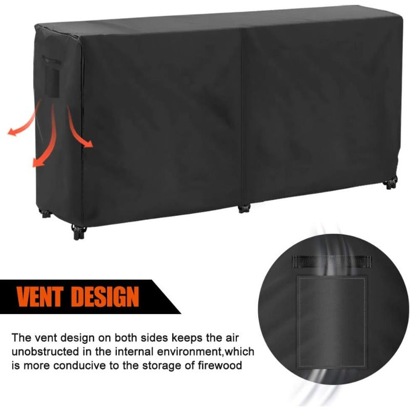 Водонепроницаемый чехол для дров с крышкой и сумкой для переноски для уличных каминов и хранения