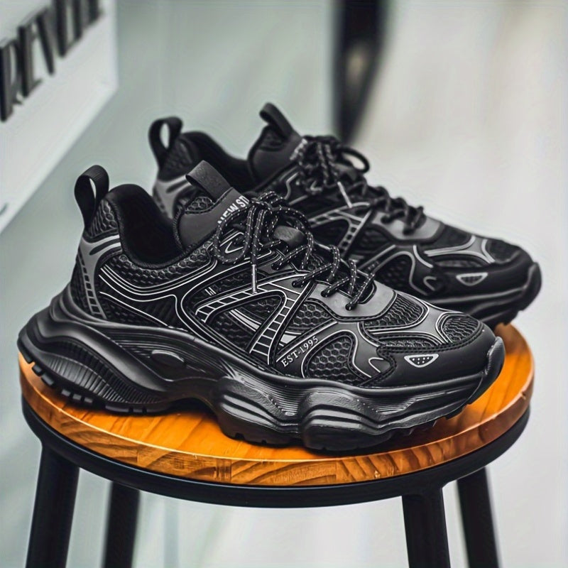 Men's Athletic Sneakers Low Top Thick Sole Casual Running Hiking Shoes for All Seasons