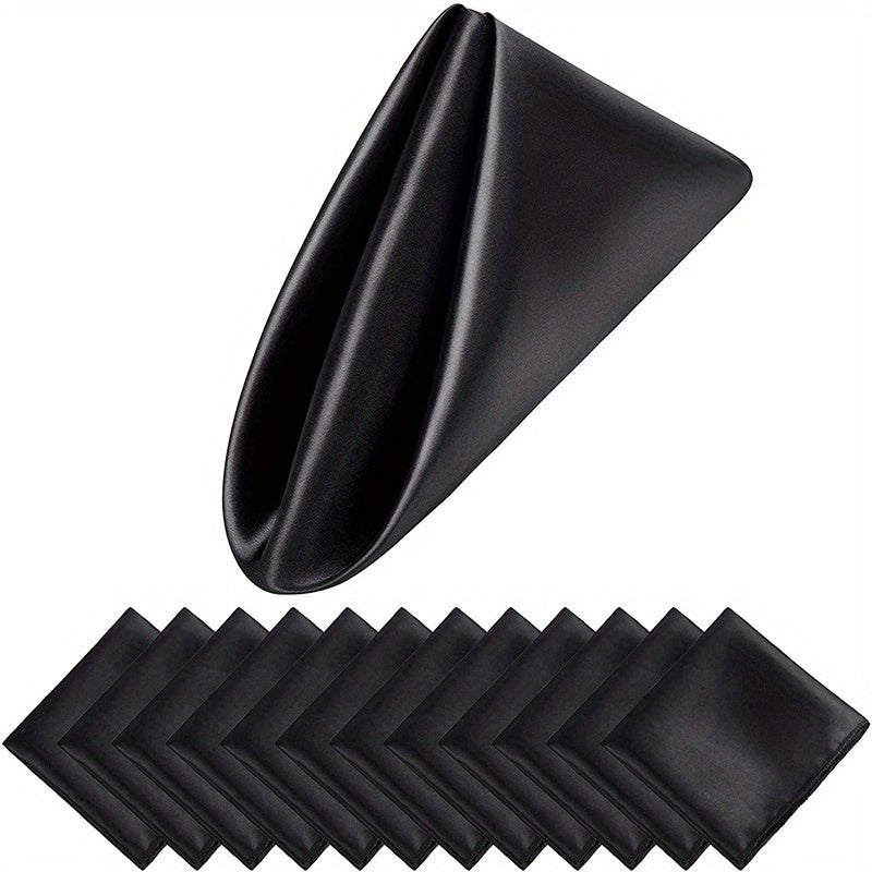 Square Satin Napkins Sets of 6 12 or 24 42.98cm Wedding Dinner Wrinkle-Resistant