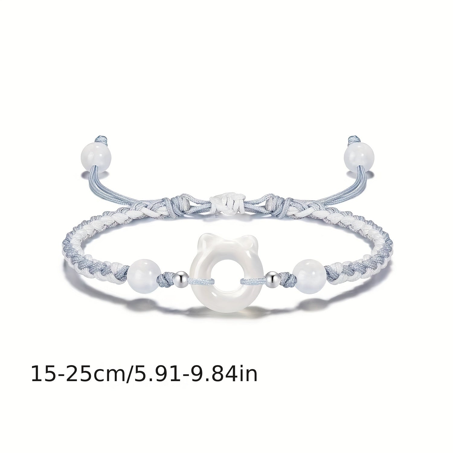 2 ta qo'l bilan to'qilgan Mushuk va Yulduz Juftligi Bilaguzuklari - Qiziqarli va Minimalist Dizayn, Qoplama Charmlar bilan, 14-fevral yoki Yubiley Sovg'asi uchun Ideal, Yil davomida kiyish uchun mos, Bilaguzuk