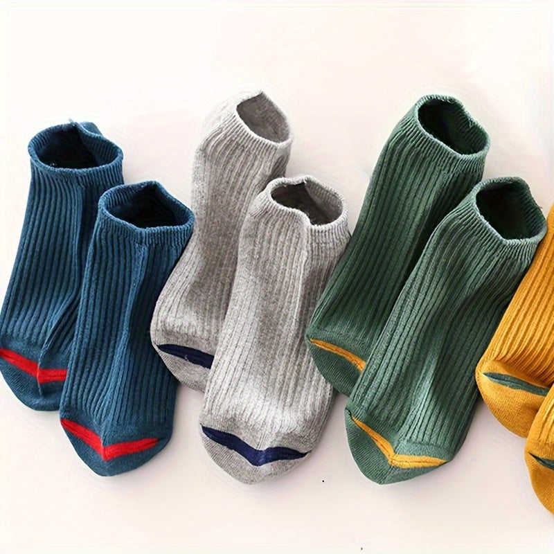 Men's 10 Pairs Solid Liner Anklet Socks Breathable Absorbent for Outdoor Wear