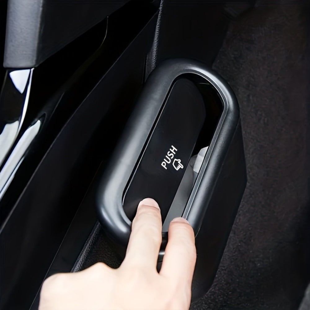 Compact Car Trash Can Durable PVC Vehicle Storage Accessory