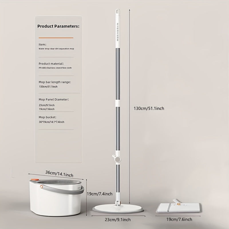 Mopa de exprimido sin manos con almohadilla de microfibra y cubo para todo tipo de suelos