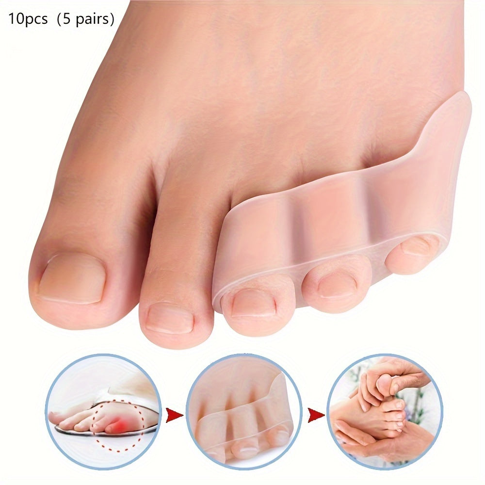 Unisex Silicone Toe Protectors 5 Pairs Breathable Flexible Gel Foot Care