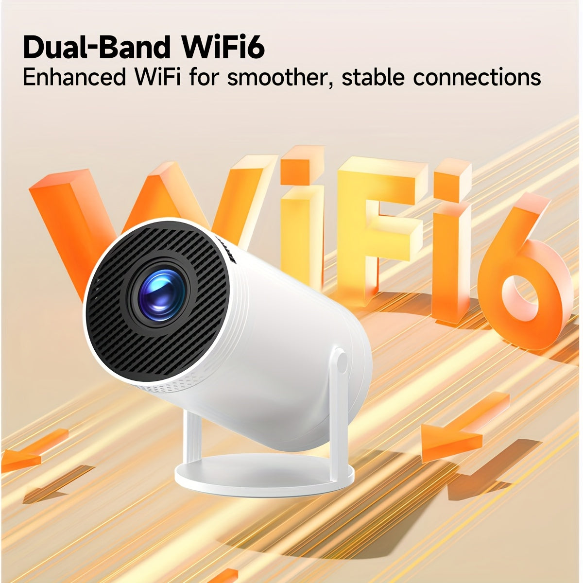 Portable Smart Projector with 180° Rotating Design for Bedroom 3D Sound