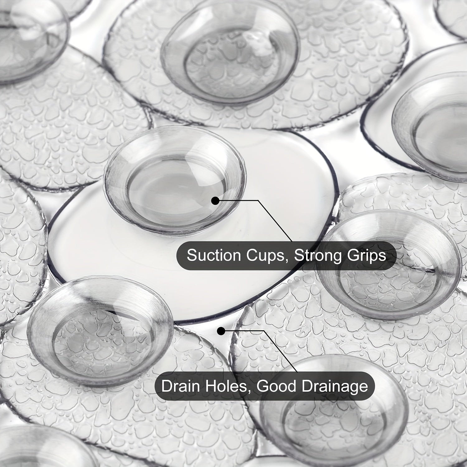 Alfombra antideslizante para bañera con ventosas, 68.58x35.56cm, lavable a máquina, libre de BPA