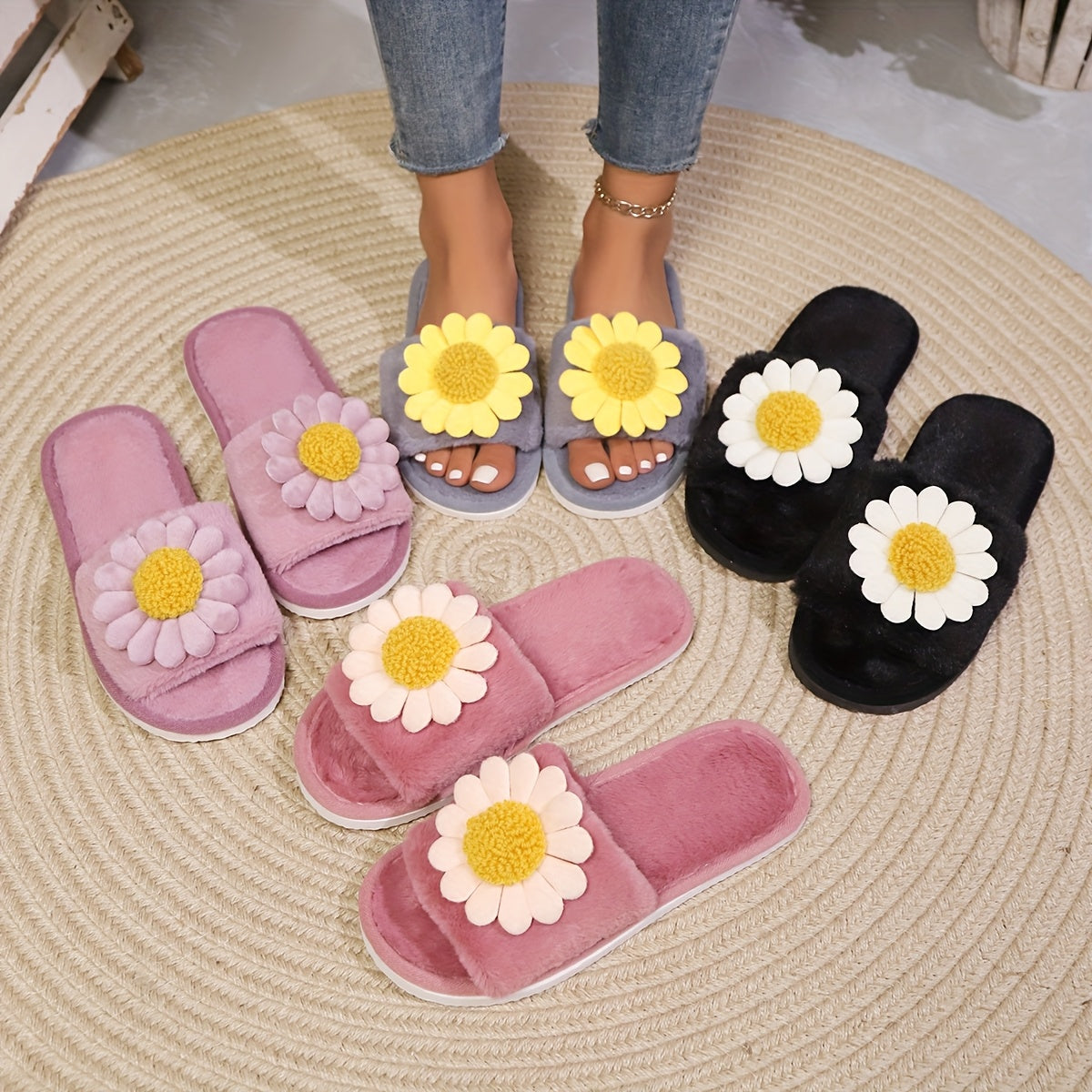 Ayollar uchun oson kiyinadigan mato shippaklar EVA taglik bilan ichki va tashqi uy poyabzali