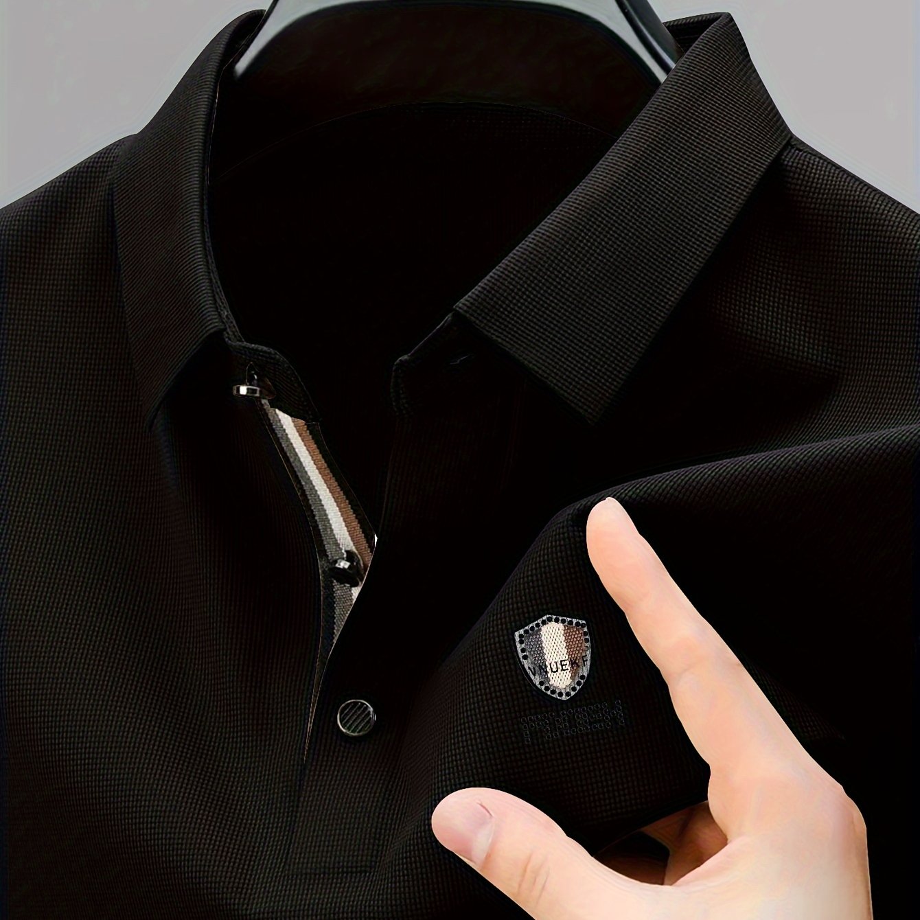 Men's Summer Polyester Golf Shirt with Striped Graphic Print Short Sleeve Casual Lapel