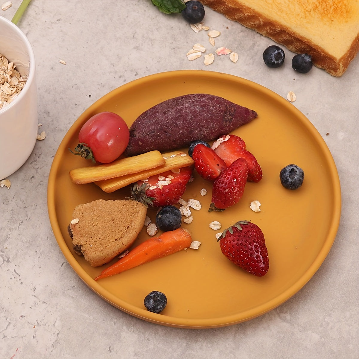 Plato de cena de silicona de 17,78 cm reutilizable apto para microondas plato de uso múltiple