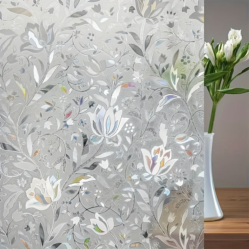 Tulip Pattern Privacy Window Film Frosted Glass Stickers for Living Room Bedroom Kitchen