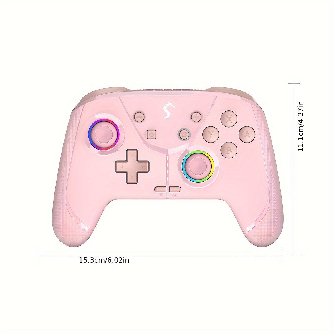 Wireless Game Controller with RGB Lights Dual Motors 6-Axis Gyro for Nintendo Switch Windows Android