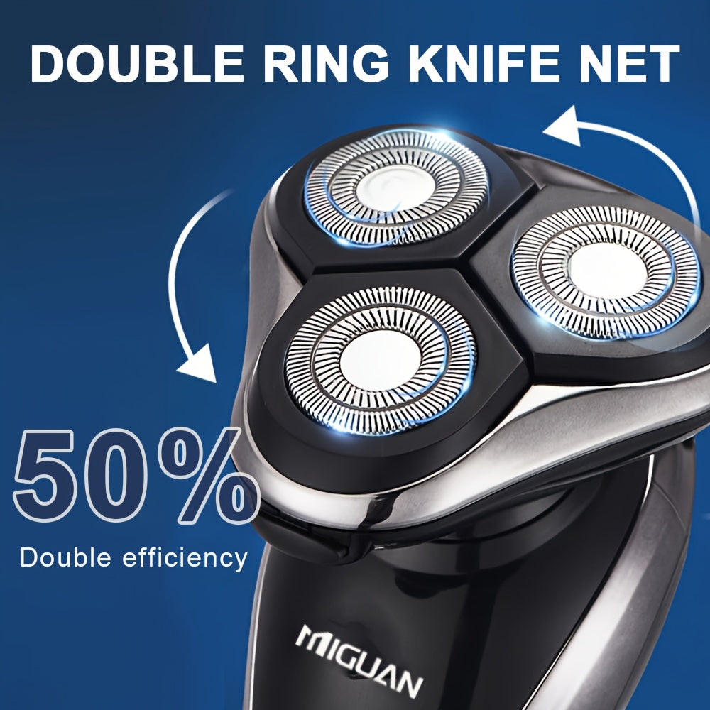 3-in-1 Electric Shaver Set for Men Nose Hair Trimmer Hair Sideburns Trimmer Rechargeable Lithium Battery LED Display Stainless Steel Blade