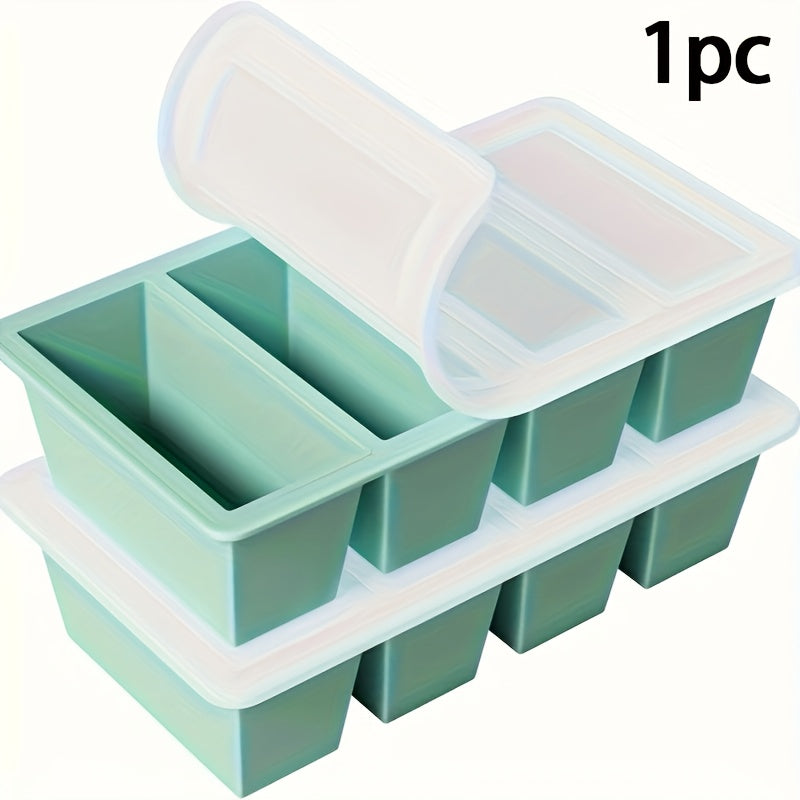 13oz Silicone Freezer Tray with Lid Kitchen Storage for Soups and Sauces