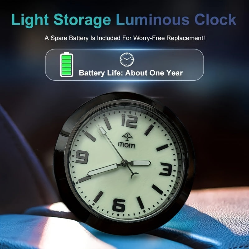 Car Dashboard Mini Clock, Quartz Analog, Luminous, Decorative Clock