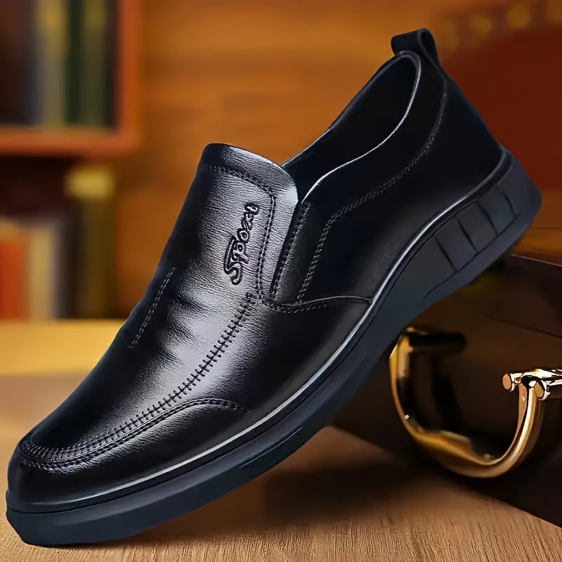 Men's Slip-On Shoes Breathable PU Comfortable Casual Rubber Sole