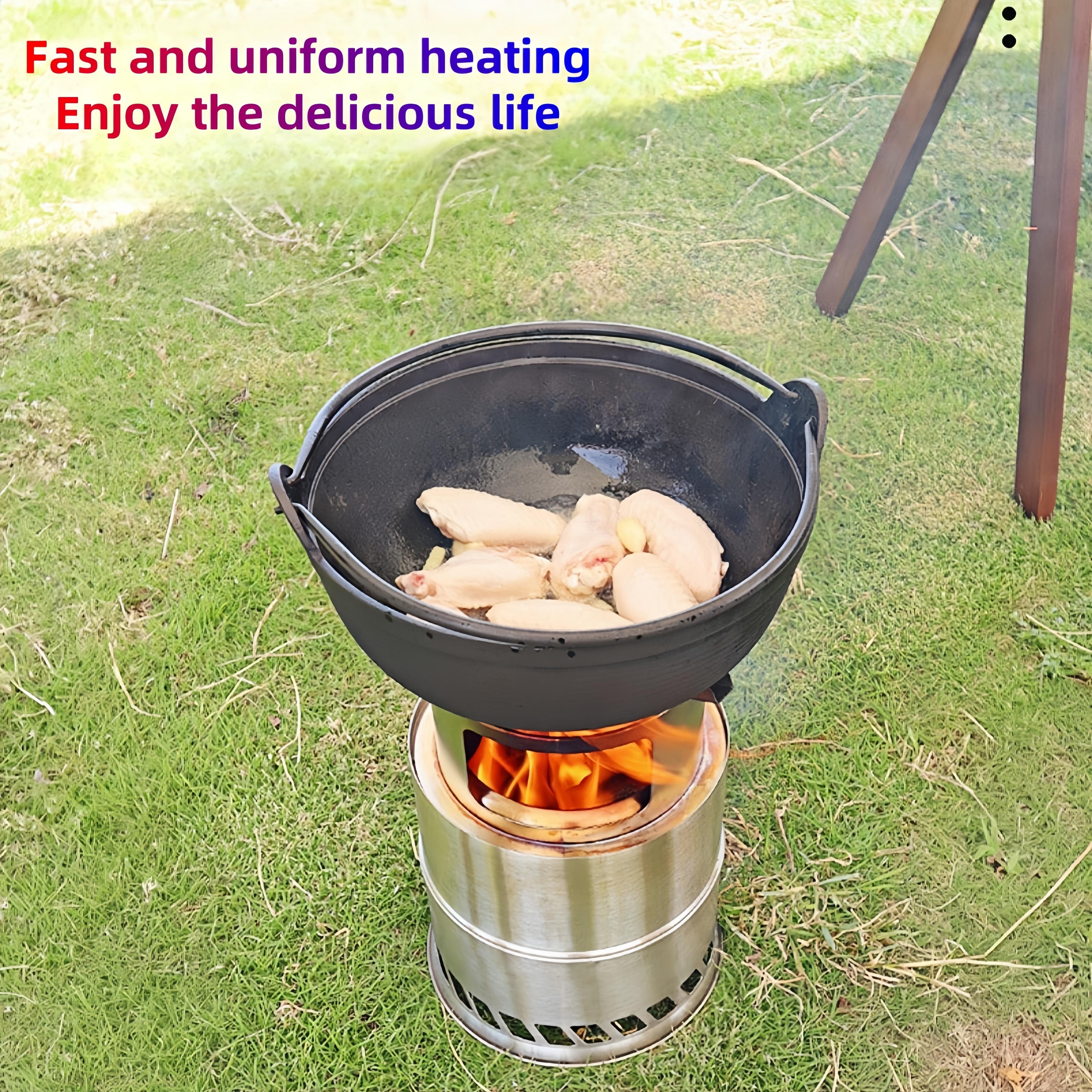 Outdoor Foldable Stove 20cm Diameter Stainless Steel Portable Heating Solution