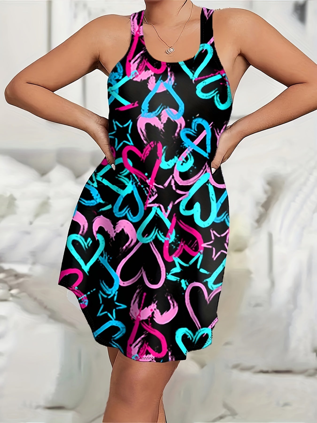 Women's Plus Size Night Dress Polyester Knit All-Season Comfortable Lounge Wear