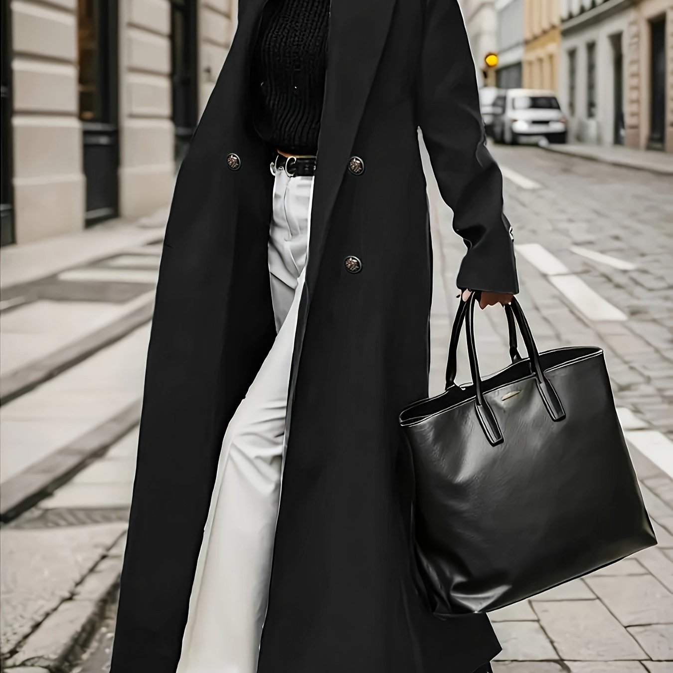 Ayollar uchun pushti ikki qavatli trench palto, notched yaka, uzun yenglar, yon cho'ntaklar bilan, polyester tolalaridan tayyorlangan. Kuz va qish uchun mukammal. Norasmiy nafislik.