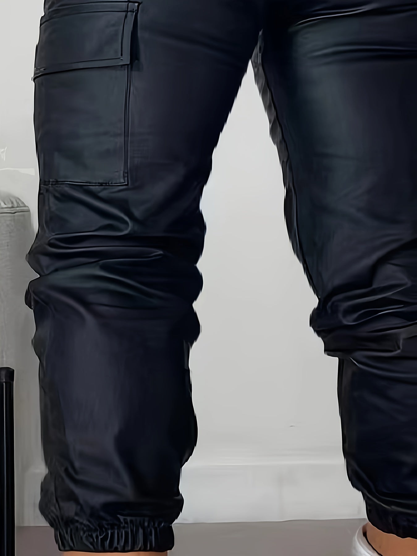 Women's Coated Denim Jogger Cargo Pants High-Waisted Slim Fit All-Season