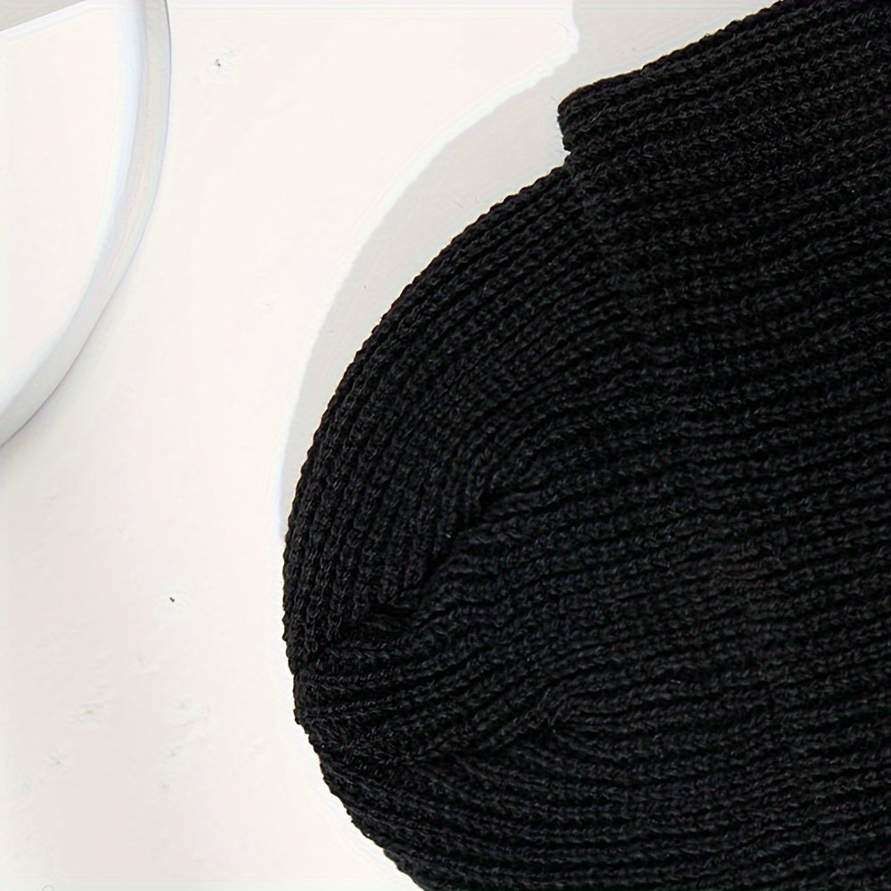 Teen Knit Beanie with Trendy Label Design, Lightweight, Machine Washable