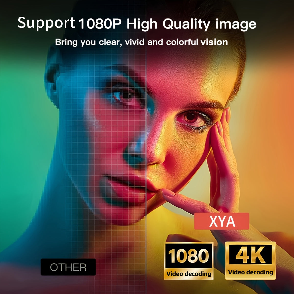 Ultra HD Projector with WiFi Casting 180° Rotation Android TV Portable Home Theater