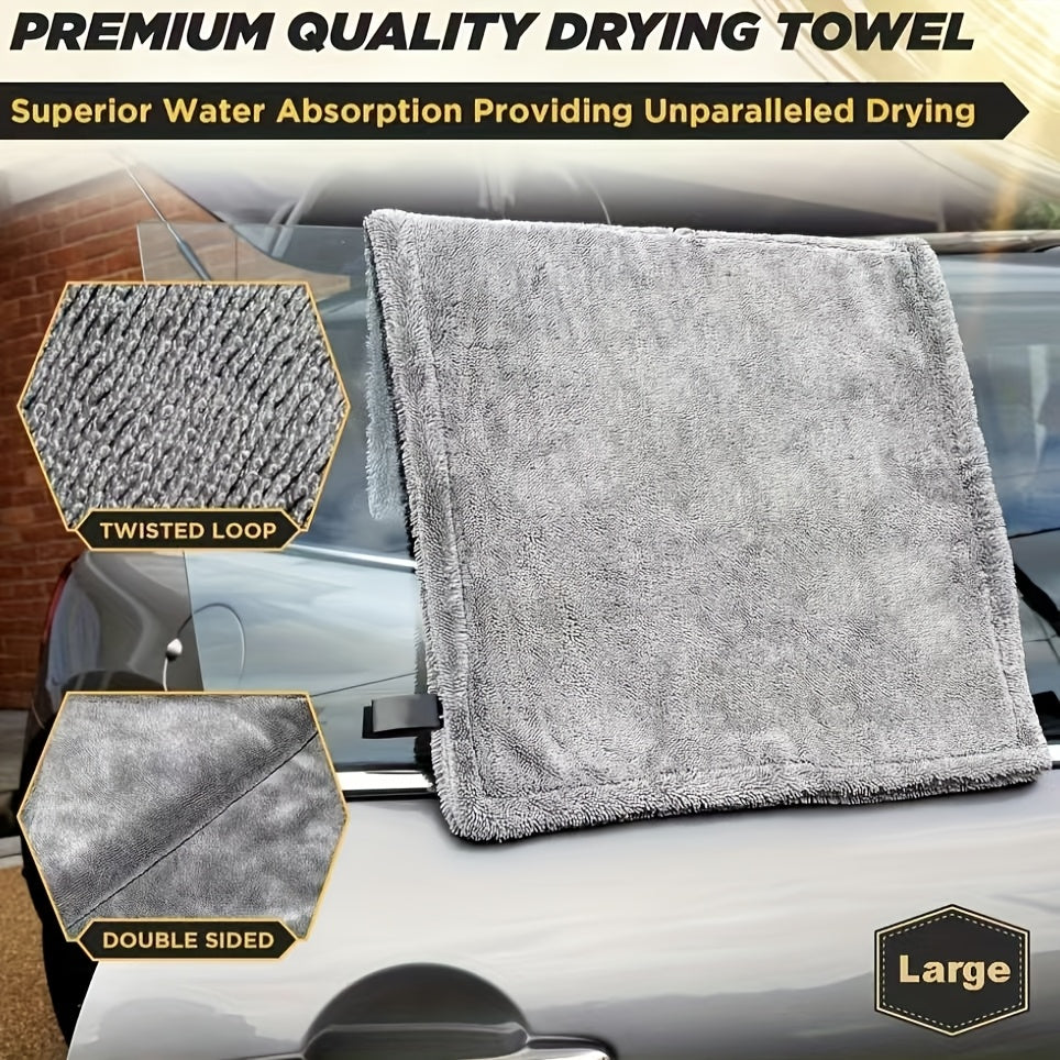 Микрофибровое полотенце для сушки автомобиля, ультра мягкое, с высокой впитываемостью, 1400 г/м², компактное