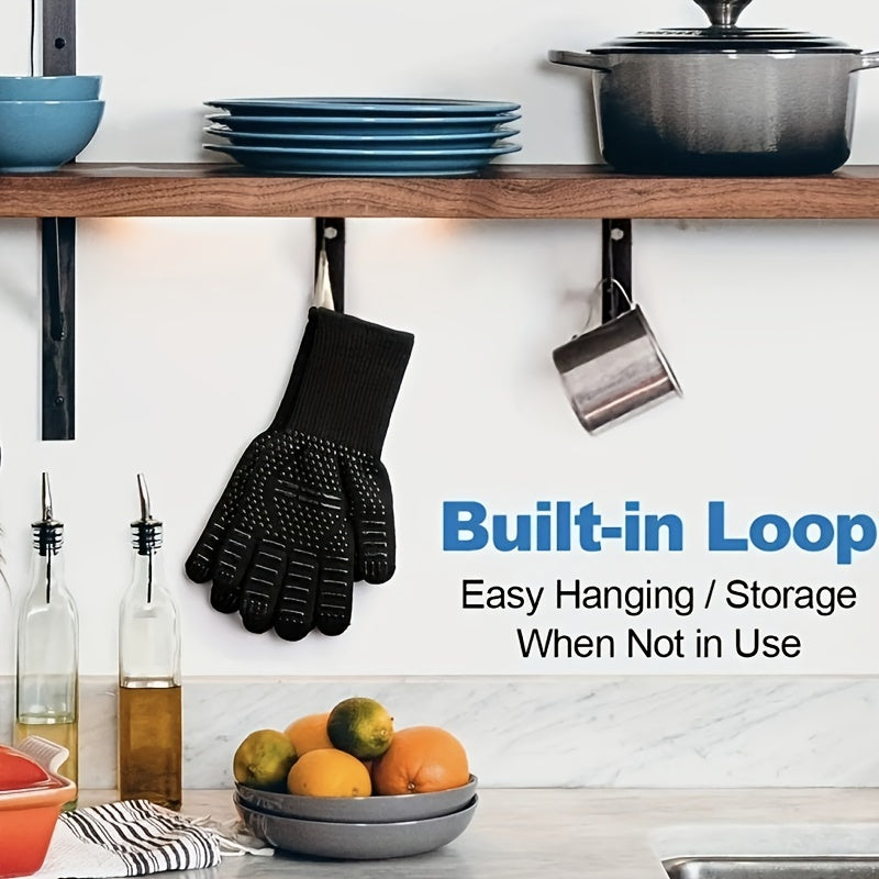 Silicone Grilling Gloves for BBQ Outdoor Cooking Non-Slip Washable