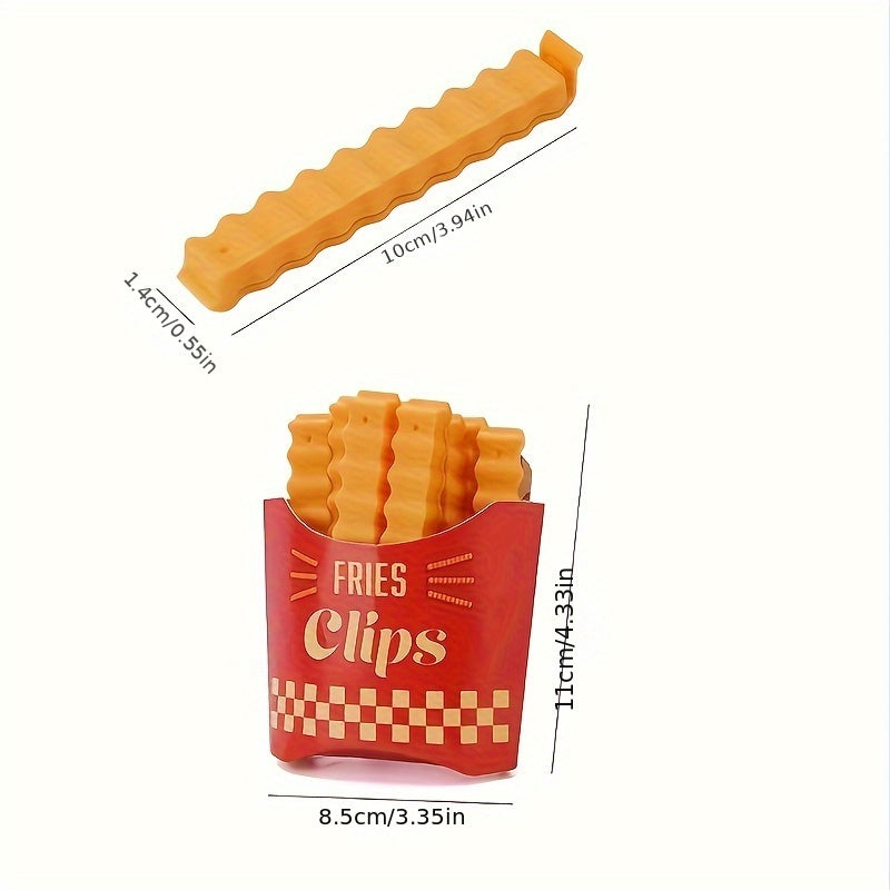 Realistic French Fries Sealing Clips 12pcs Set Durable Plastic Snack Saver