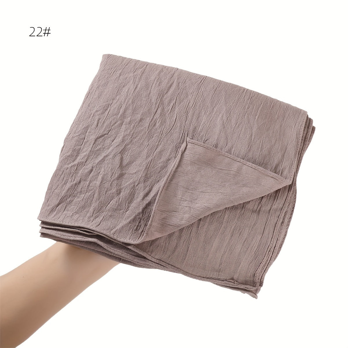 Breathable Muslim Women Hijab Solid Color Casual Crinkled Texture Sun and Wind Protection