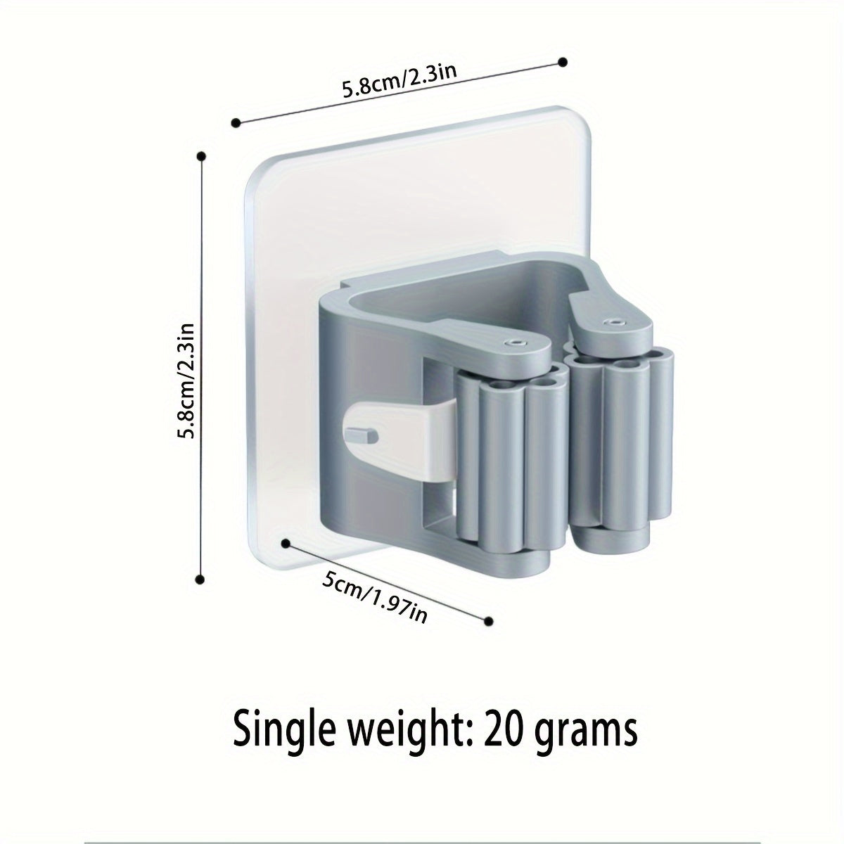 Estante de almacenamiento de pared de 4 piezas para mop, cepillo, escoba, ropa y utensilios de cocina