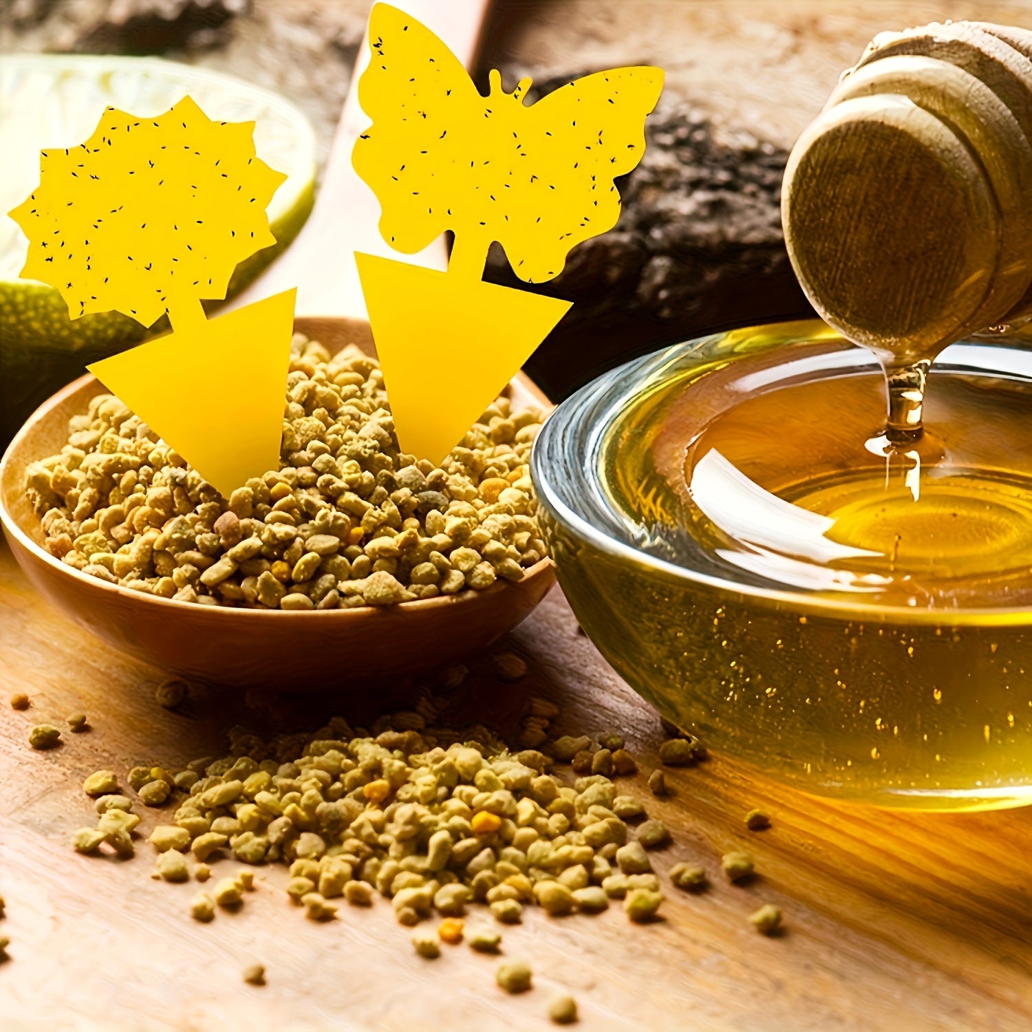 Juego de 30 pegatinas amarillas impermeables duraderas para cebo de insectos y etiquetas