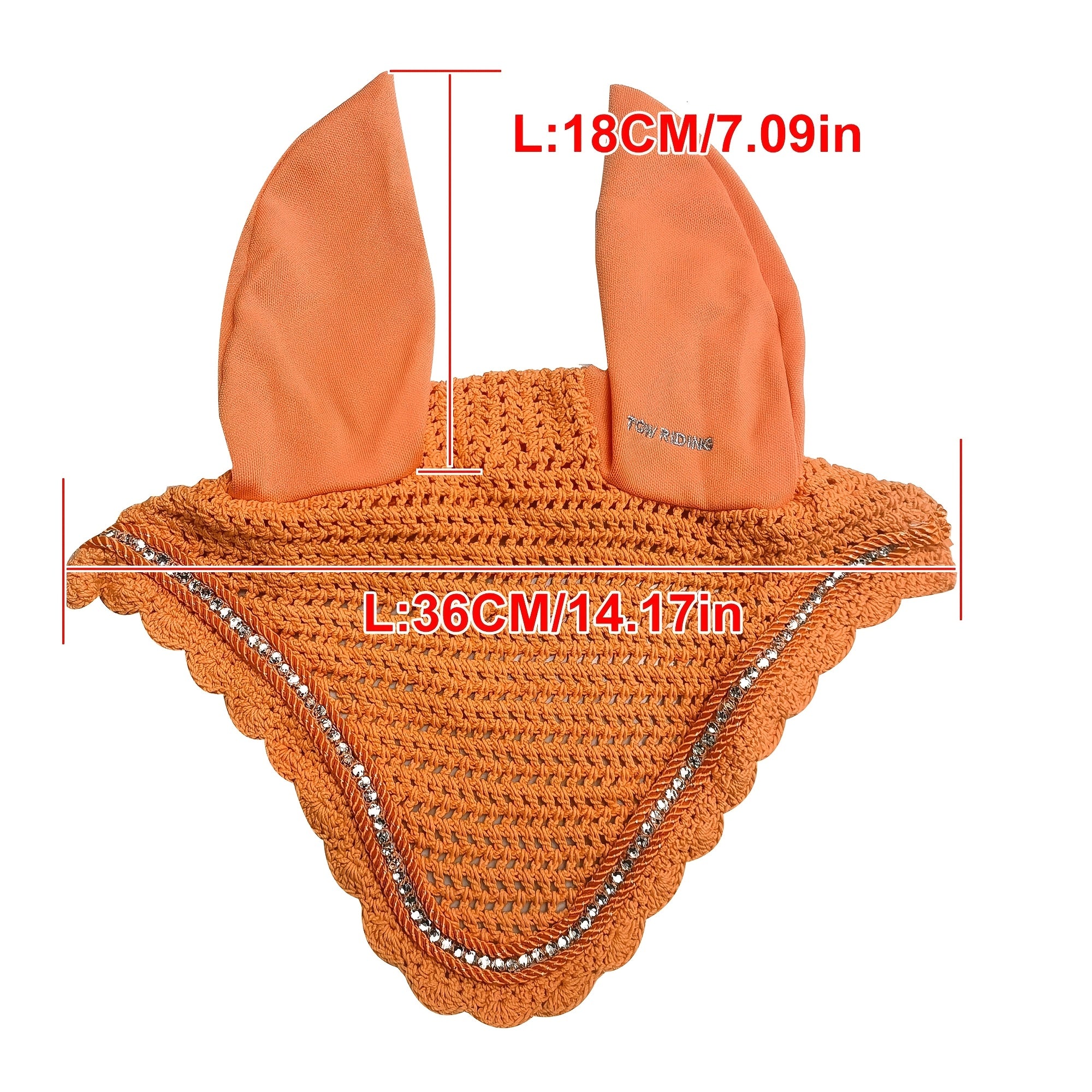 3D Sparkly Knitted Horse Ear Covers Spandex with Glitter Design