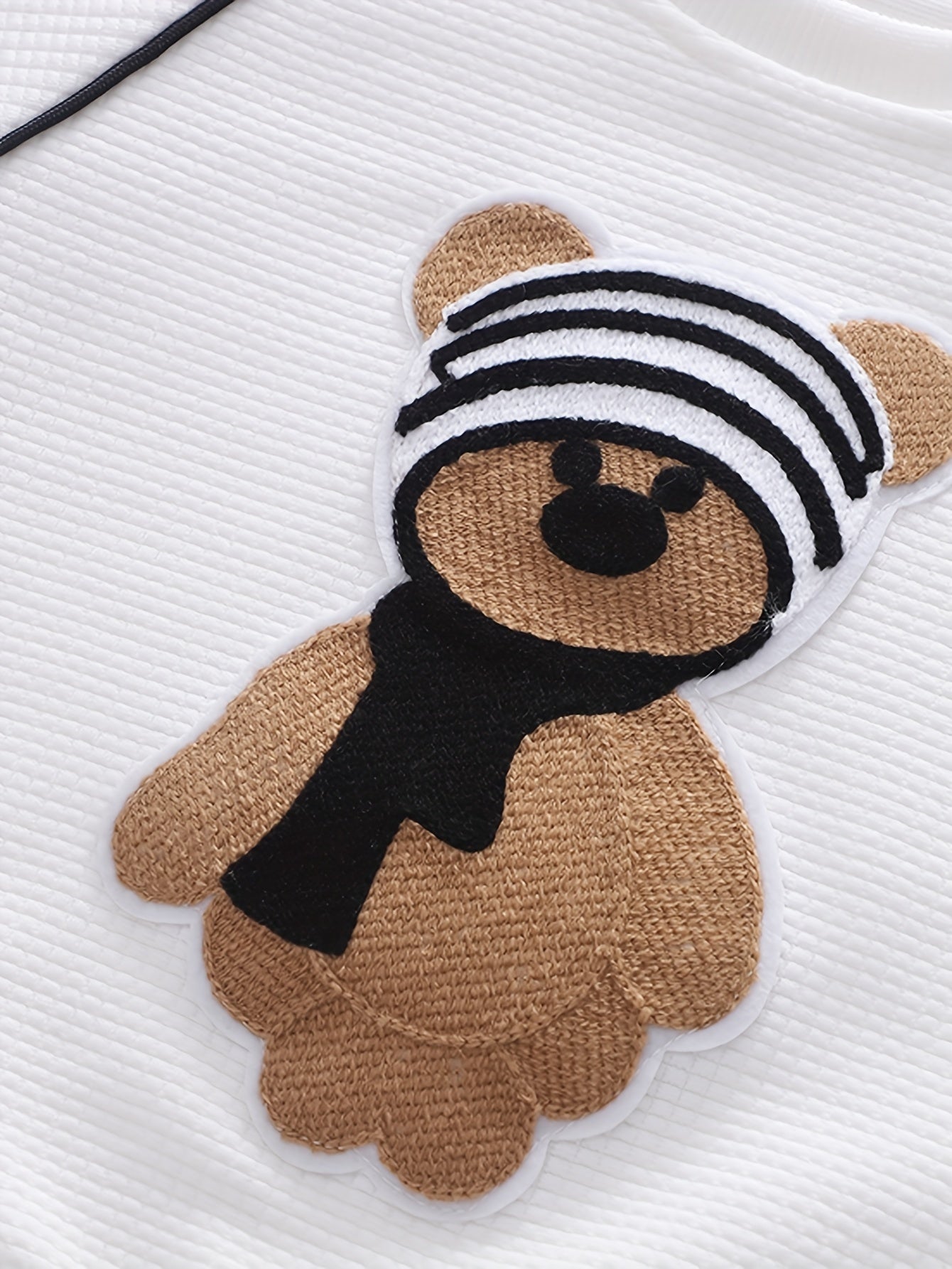 Детский повседневный костюм для малышей на осень с медвежьим дизайном, хлопковые спортивные штаны и толстовка с длинными рукавами