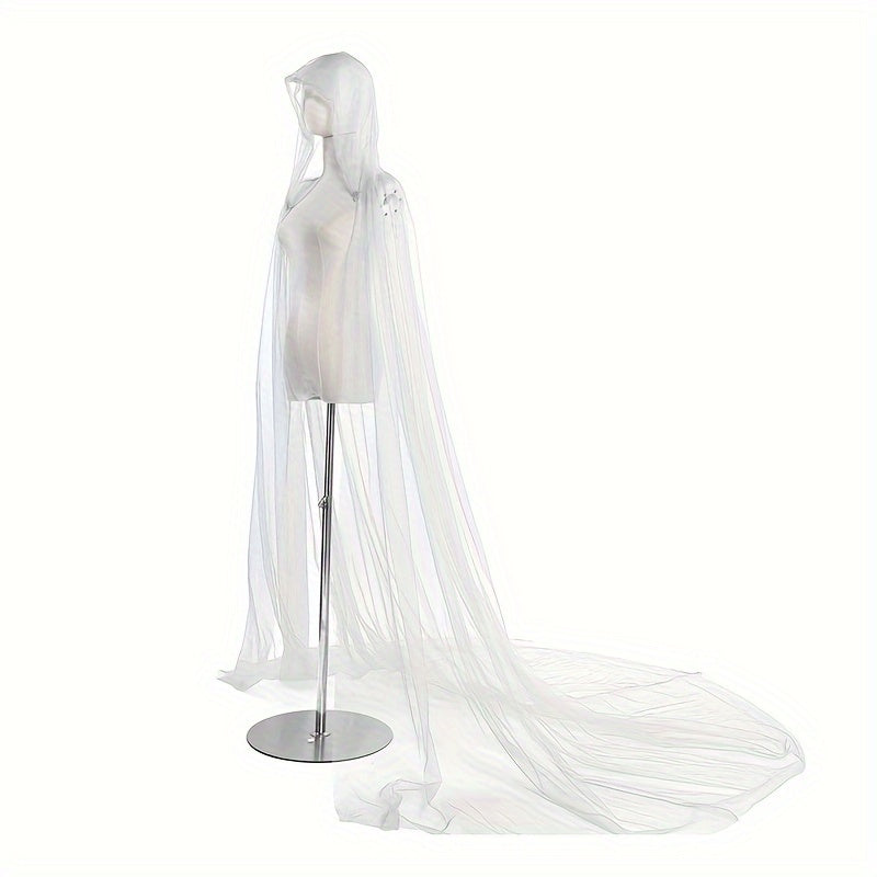 Ayollar uchun Vintage Vampir to'yli tulle shlyapa, kapot bilan, kostyumlar va tadbirlar uchun