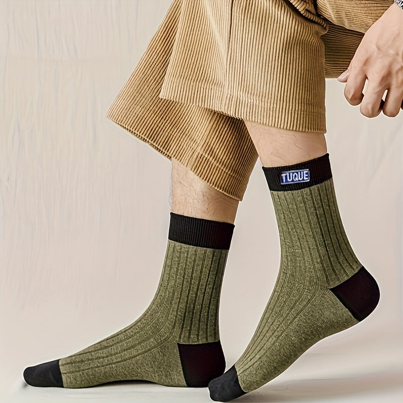 Men's Mid-Calf Socks 10 Pairs Breathable Sweat-Absorbent Thick All Seasons Sports