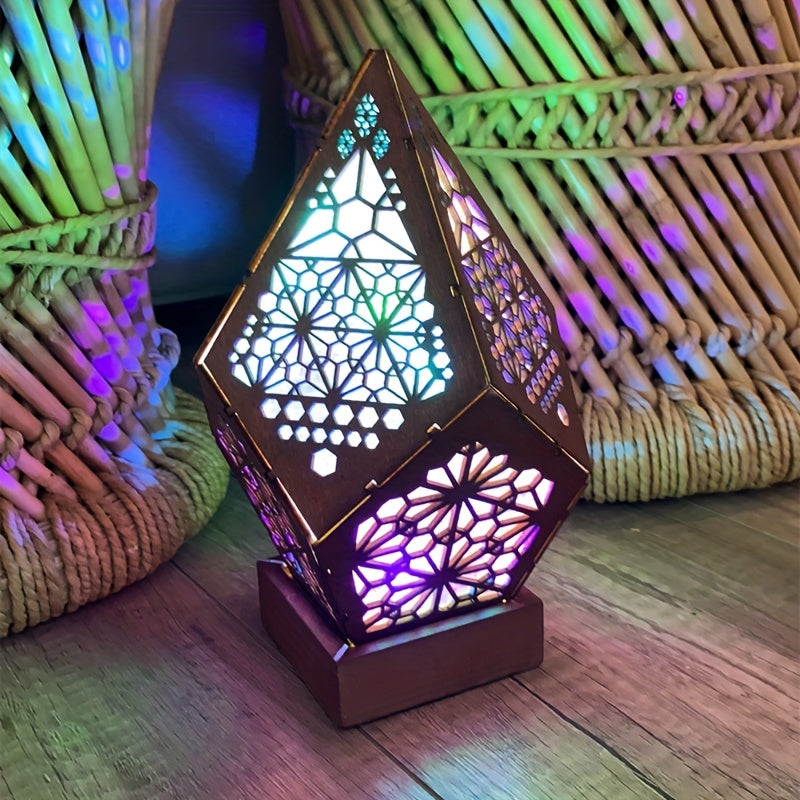 Lámpara de mesa con proyector de cielo estrellado, estilo bohemio, luz nocturna