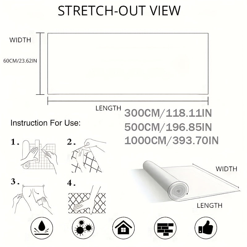 Matte White Self-Adhesive Vinyl Wallpaper for Kitchen Cabinets and Furniture