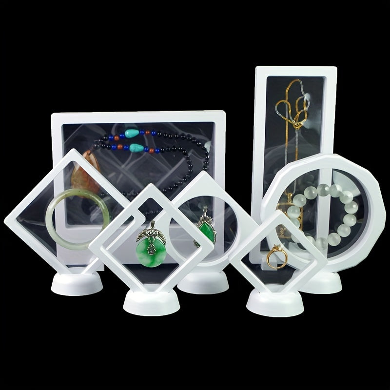 Conjunto de vitrinas para joyería de acrílico, 10 cajas de plástico transparente para anillos, pendientes y pulseras